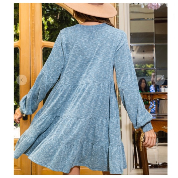 28!Boho Tiered Botton Up Mini Dress - Picture 3 of 6